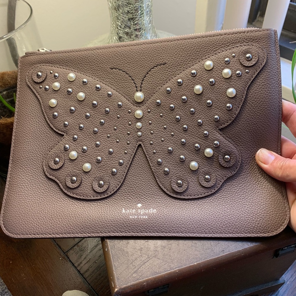 SOLD⛔️Authentic Kate Spade leather Butterfly zip pouch - Picture 1 of 8